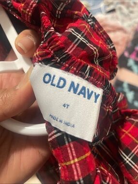 Old Navy Red and Black Plaid Dress with Yellow Accents